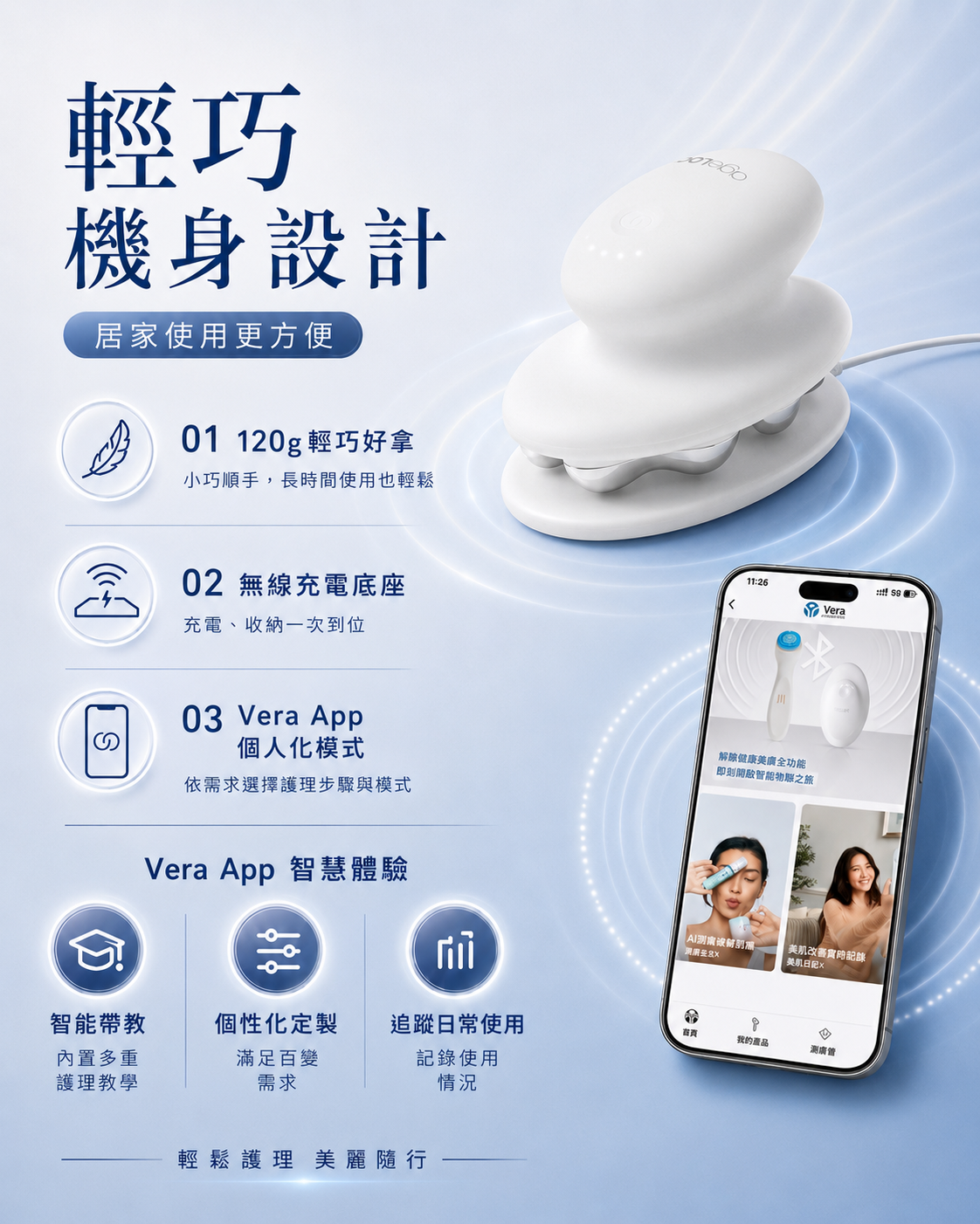 輕巧機身設計與 Vera App 智慧體驗